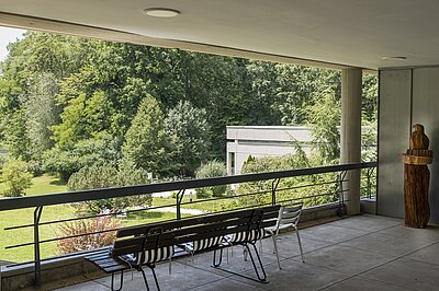 Blick von der Klinik auf die Tagesklinik